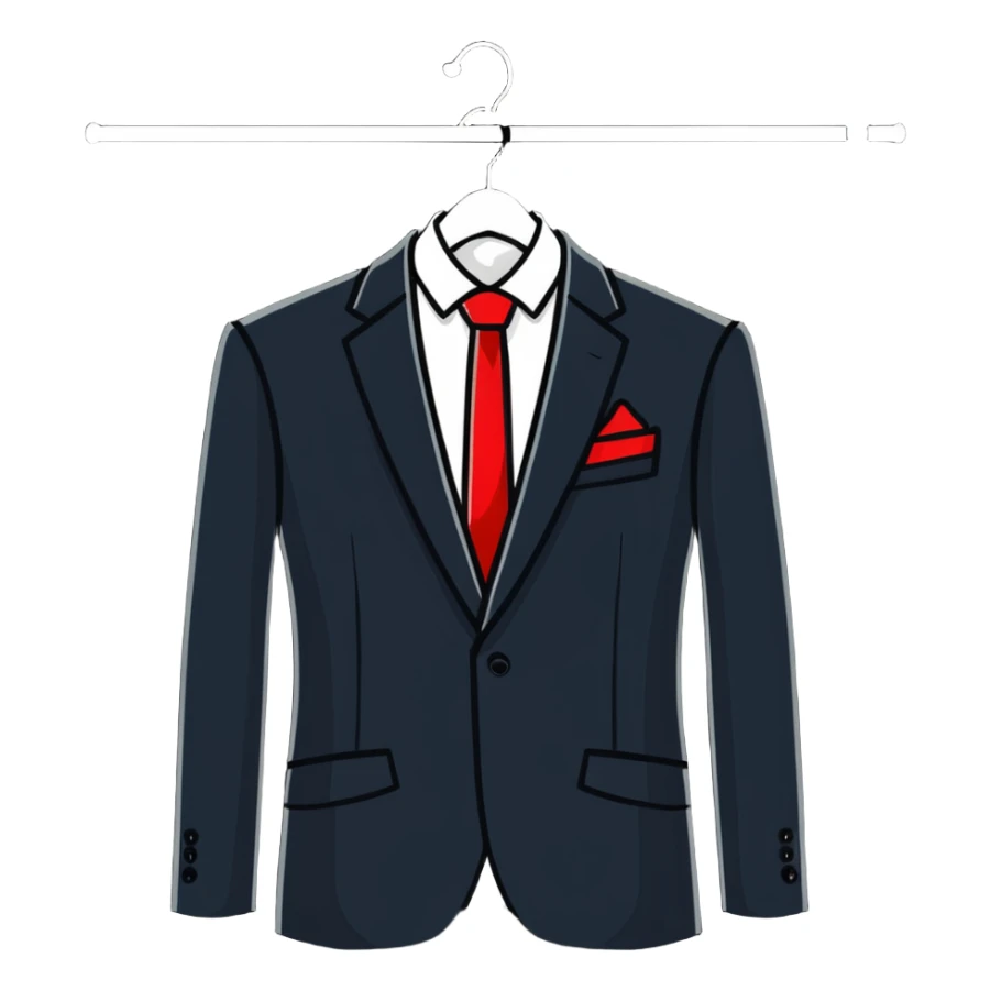 luxurious silk pale beige suit on hanger sticker