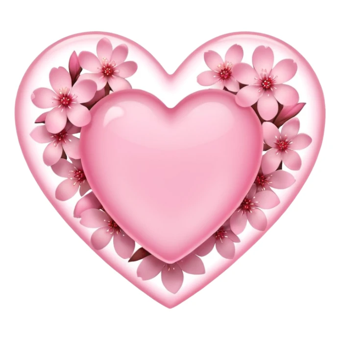 heart with sakura and a gentle sunrise sticker