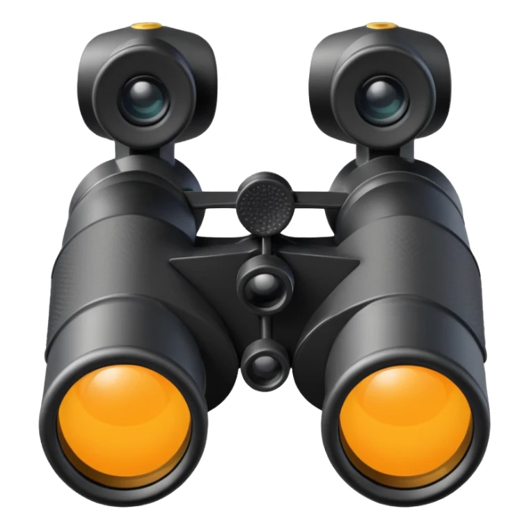black binoculars with large lenses make lenses point out straight sticker