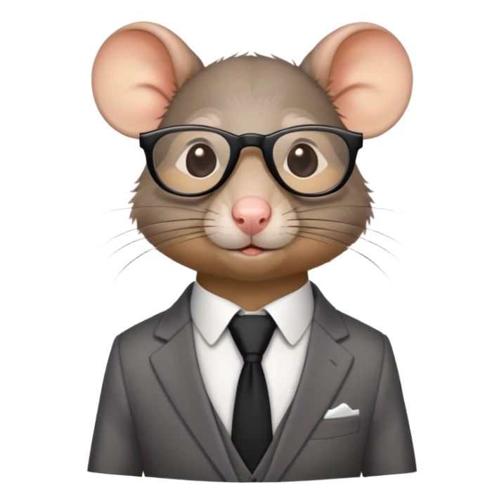 a rat wearing a suit and have black glasses  sticker