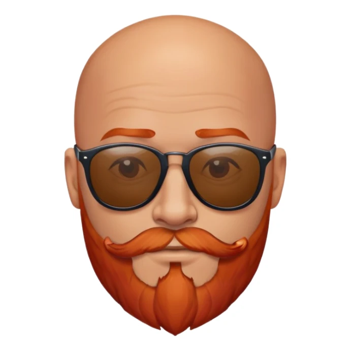Bald guy with a red beard around jaw line with sun glasses on  sticker