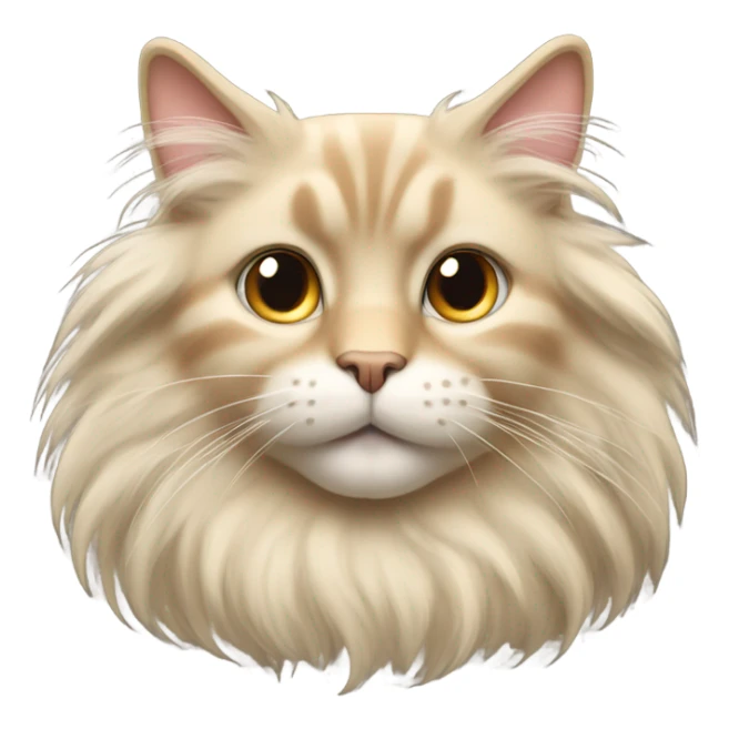 beige cat with long hair sticker
