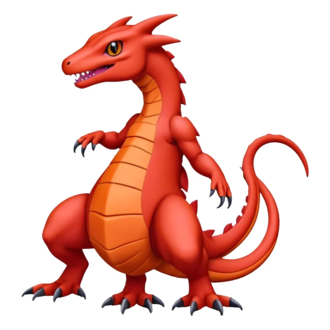  Cute Guilmon-Salandit-Salazzle-Fakémon-hybrid-creature (full body)  sticker