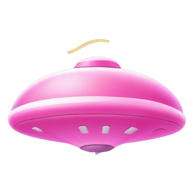 Pink UFO with "Mawari" written on it
 Flying at great speed Mawariと書かれている sticker