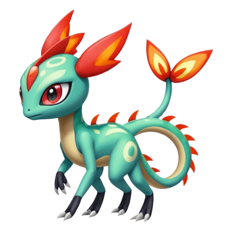 Splash-patterned emotional sparky sparky boom boom painful Meloetta-Guilmon-Salandit-Celebi-Pokémon-Fakémon-fusion-hybrid-creature sticker