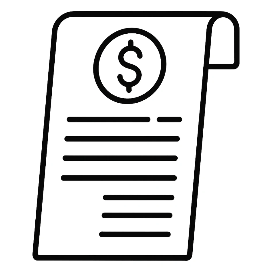 Используя такую стилистику как на картинках сгенерируй иконку счёт, прозрачный фон sticker