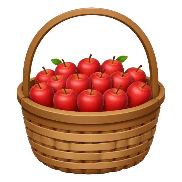 Apple Basket with Handles on Both Sides of the Basket sticker