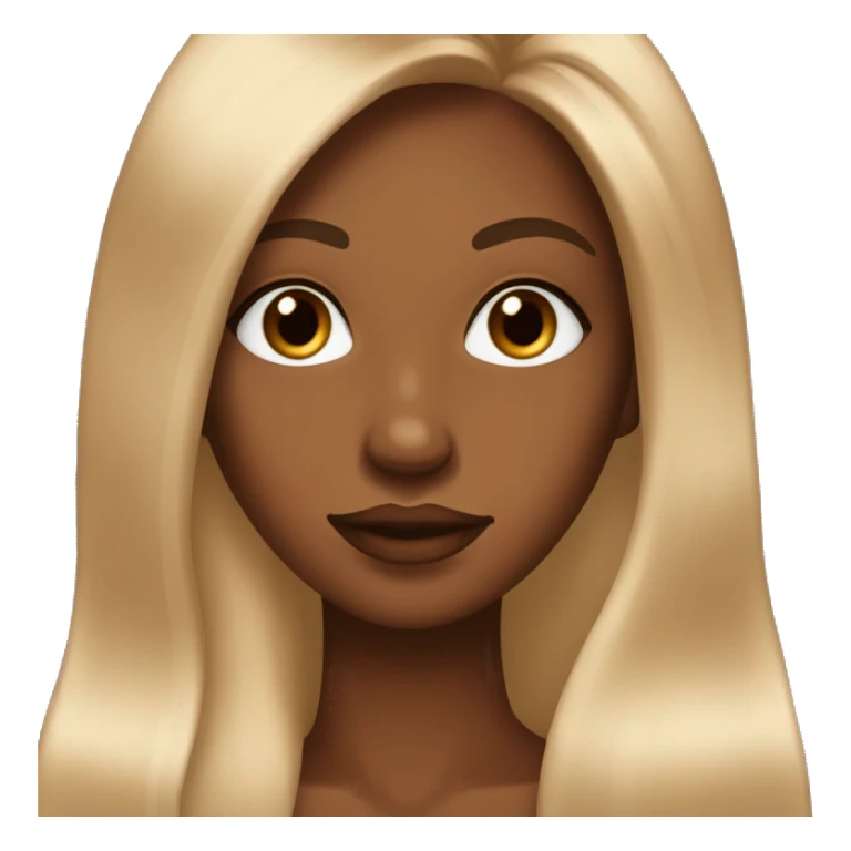 Make a girl with a copper coffee colored skin tone, mixed obv, with long 3b hair and with makeup on sticker