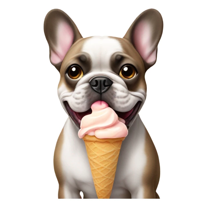 French bulldog eating icecream sticker