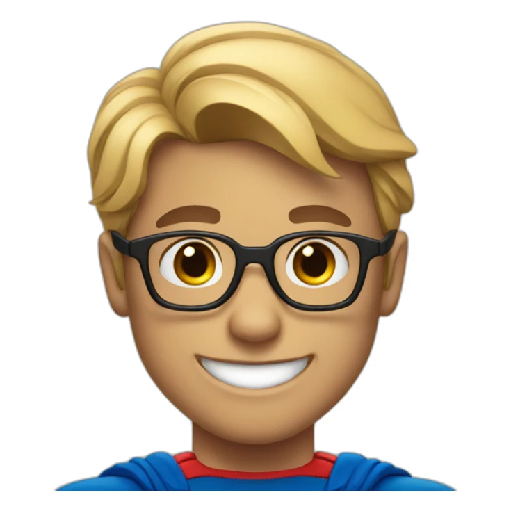superman with eyeglasses teen smile sticker
