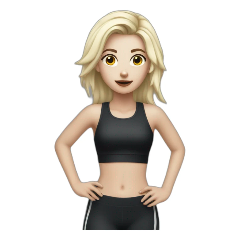 goth white girl running with gym outfit sticker