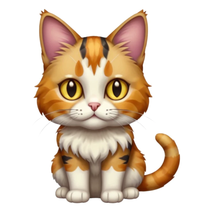 full body colourful light patched calico tabby cat with hazel eyes sticker