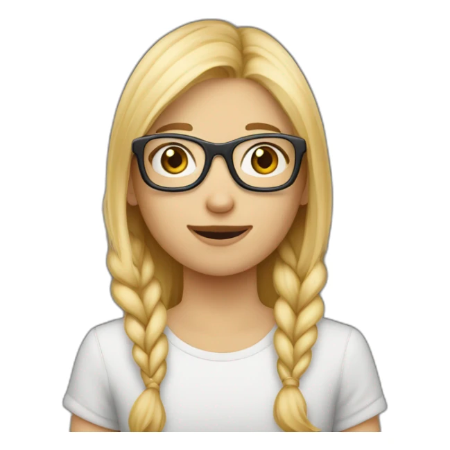 Fille blonde faisant un câlin a garçon brun lunettes sticker