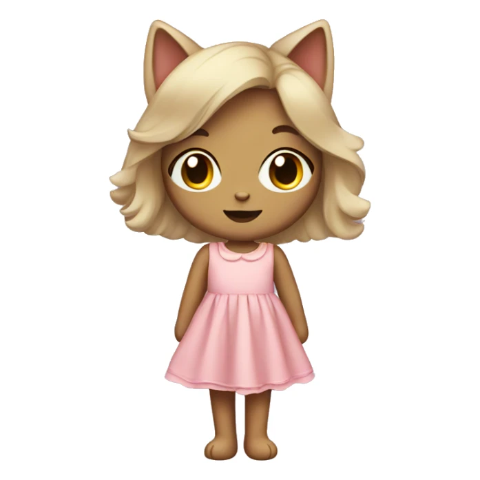 Cute cat girl in a dress sticker