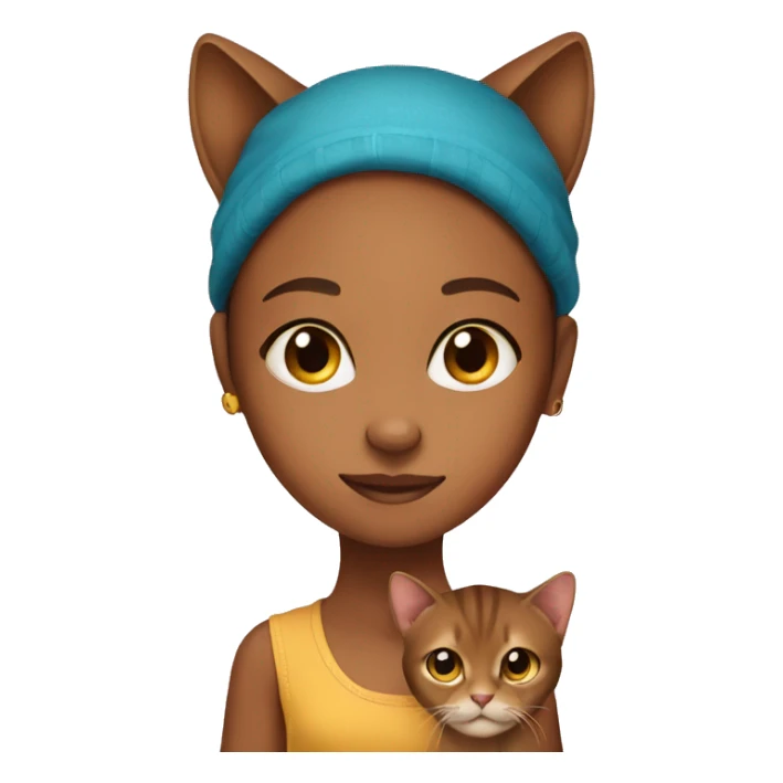 A bright girl with an Abyssinian cat sticker