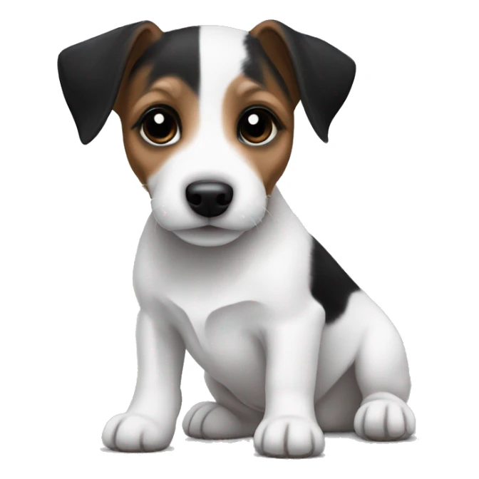 jack russell black and white puppy sticker