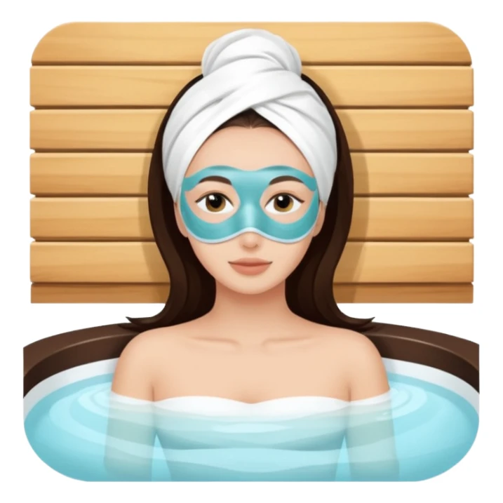 Lady with face mask spa beauty full face relaxing sticker