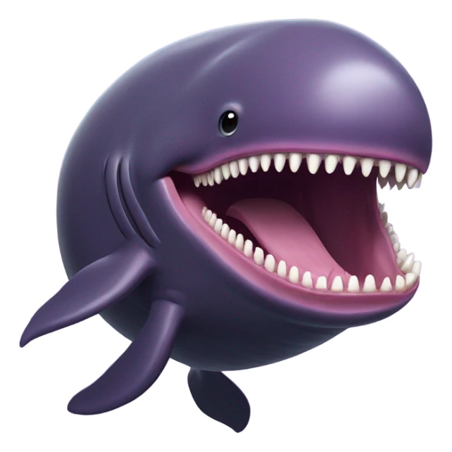 purple sperm whale with open mouth sticker
