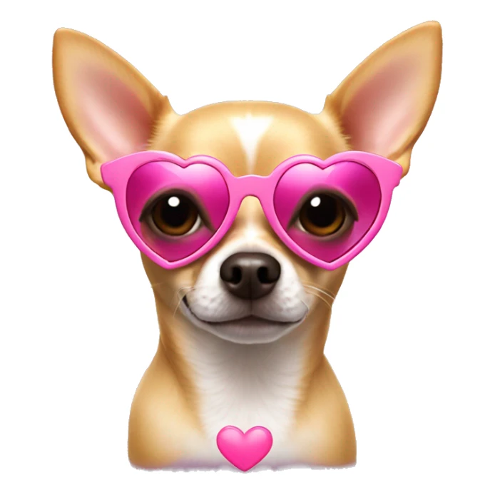 chihuahua wearing pink heart sunglasses sticker