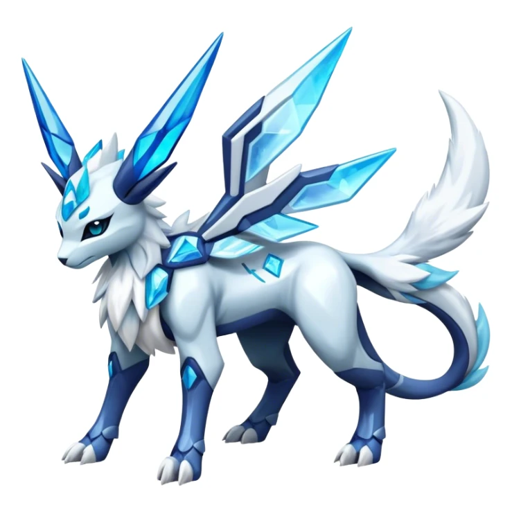 Futuristic Kyurem--Glaceon-dialga-suicune-hybrid, full body sticker
