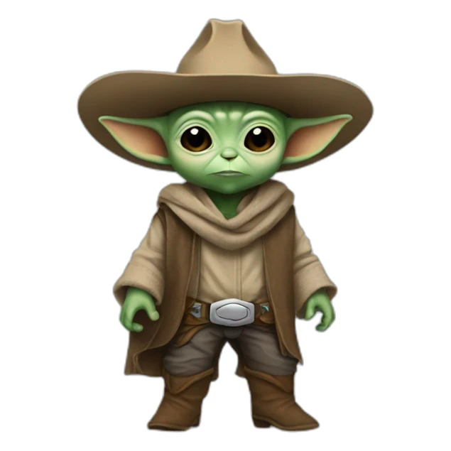 Baby yoda cowboy sticker