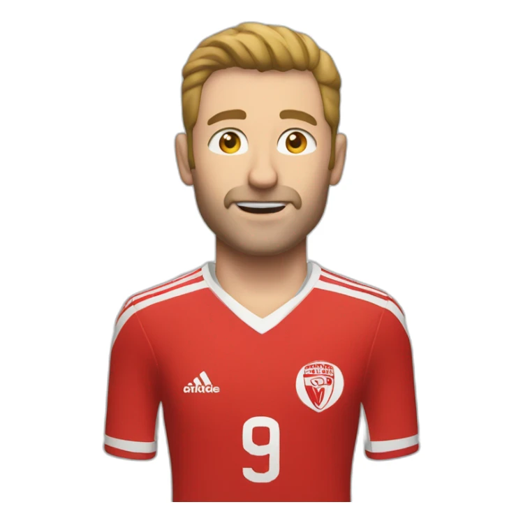 paul mullin red jersey soccer goal  sticker