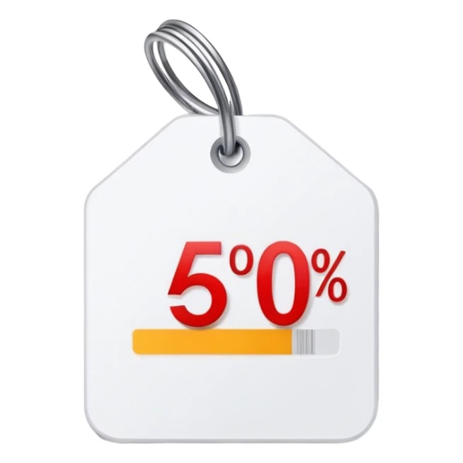 price tag with percentage sign sticker