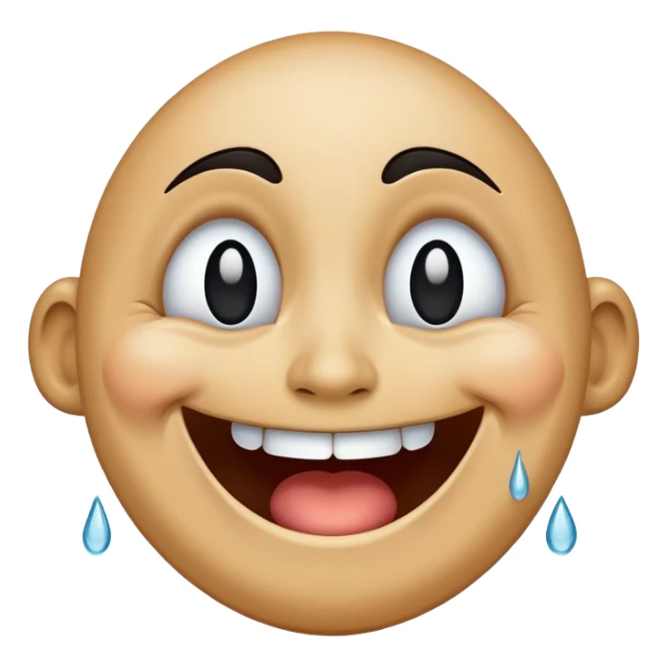 Laughing face with tears, except the eyes are completely hollowed out & black sticker