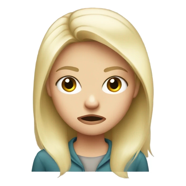 Angry white blonde girl sticker