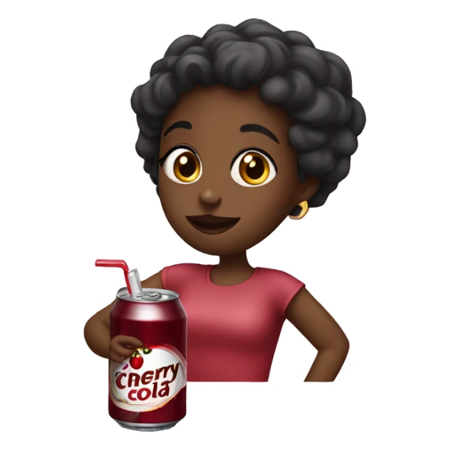 Black girl drinking can of cherry cola  sticker