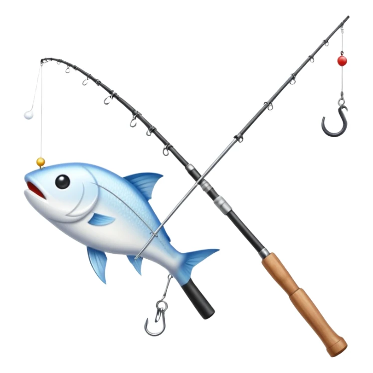 Fishing rod with cocaine as bait sticker