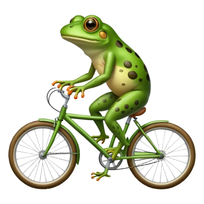 A frog on a bike sticker