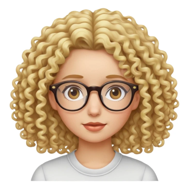 Blond curly haired girl with glasses sticker