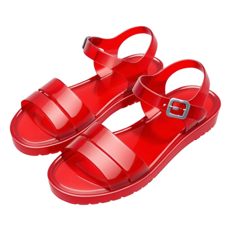 make a nice emoji of red plastic jelly sandals from the 80's sticker