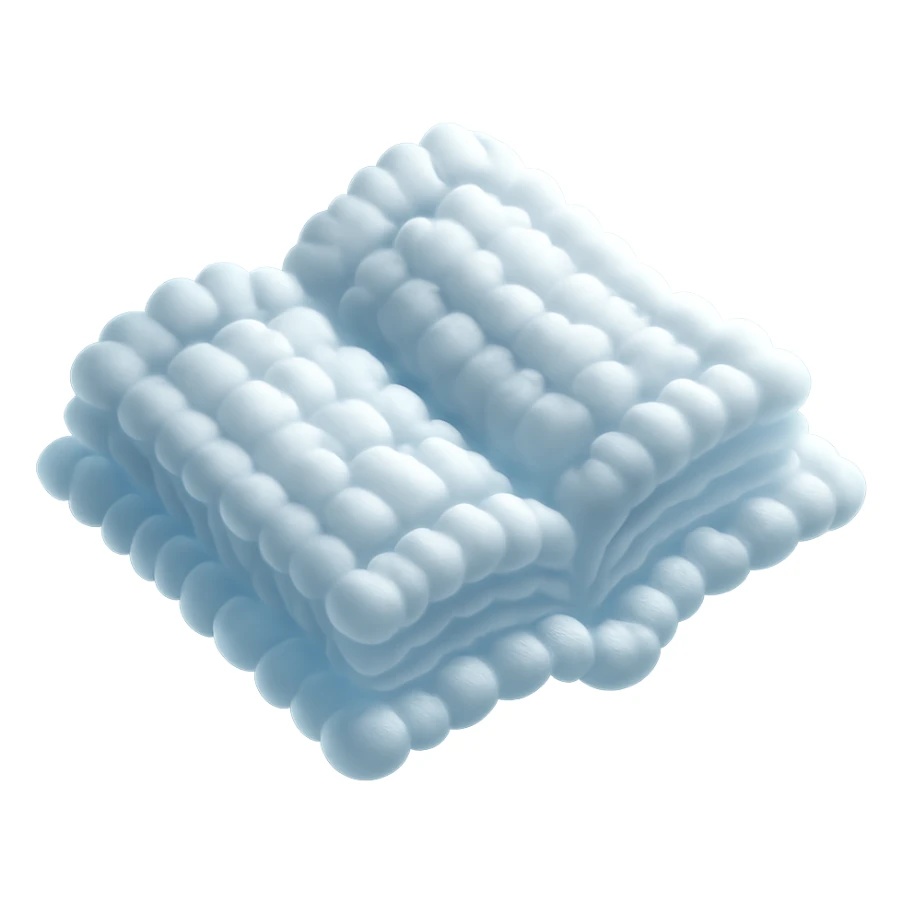 thick open book viewed from above, made entirely of small very bright white fluffy convex clouds, matte glass style, no background sticker