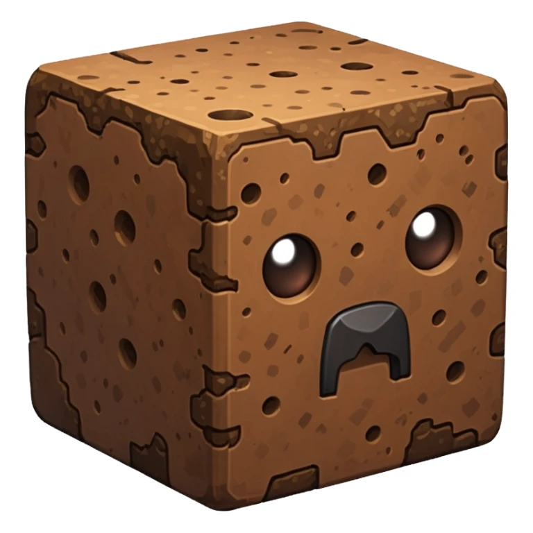 Klocek skaczącego dirtu z minecraft sticker