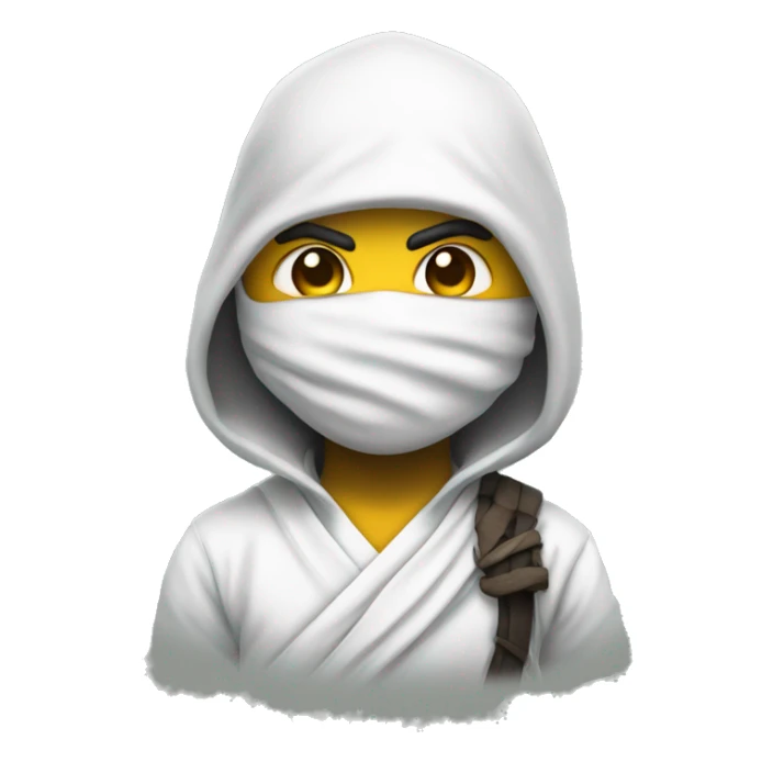 ninja emojy from whatsapp. completely the samje just with white clothes. the sward should remain black sticker