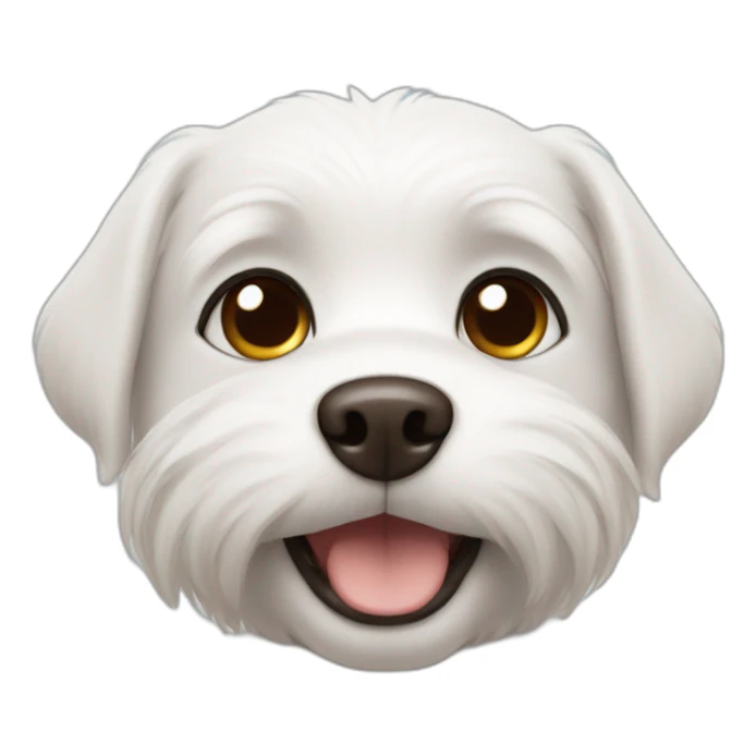 little white dog with brown eyes sticker