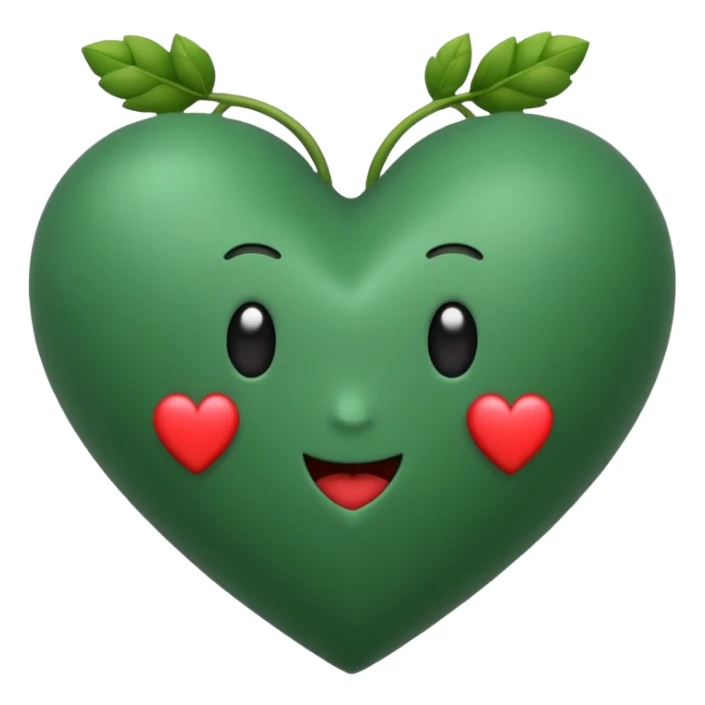 Quiero un corazón color verde pino sticker