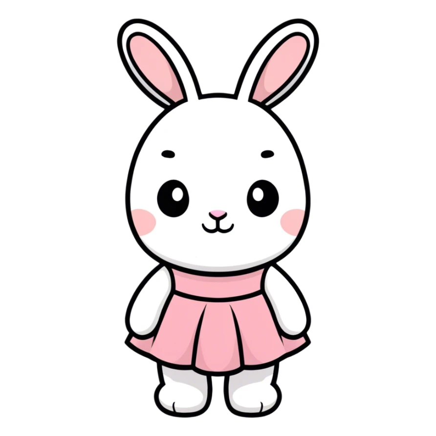 Greta Bunny with a nice dress  sticker