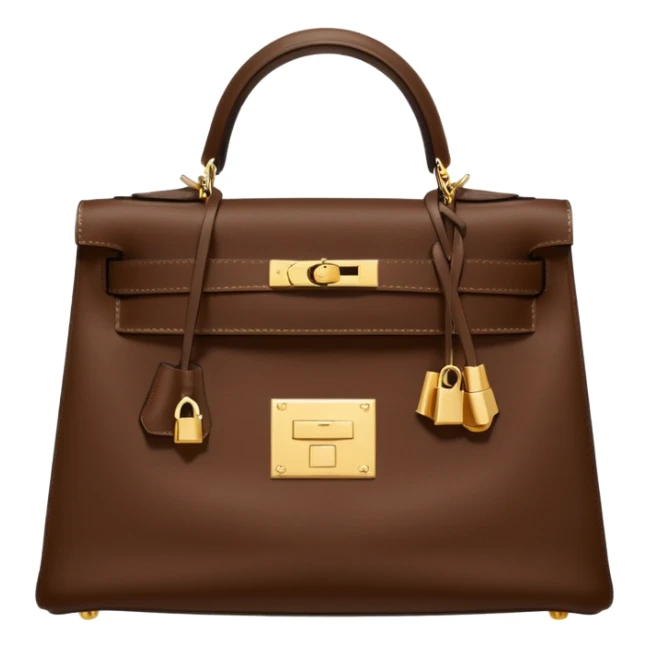 hermes kelly chocolate brown color bag  sticker