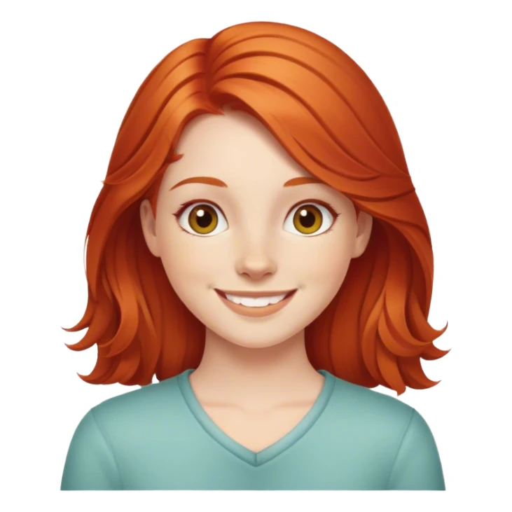 Redheaded girl smiling indoors sticker