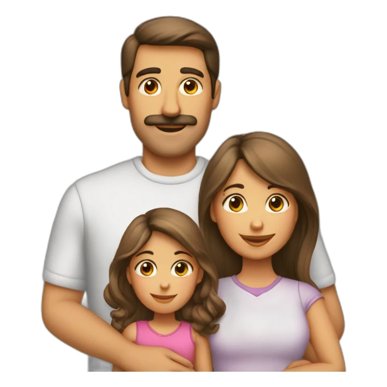 Spanish family mom dad 2 girls sticker