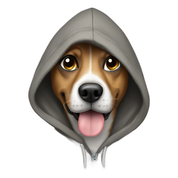 Silly dog wearing a hoodie  sticker