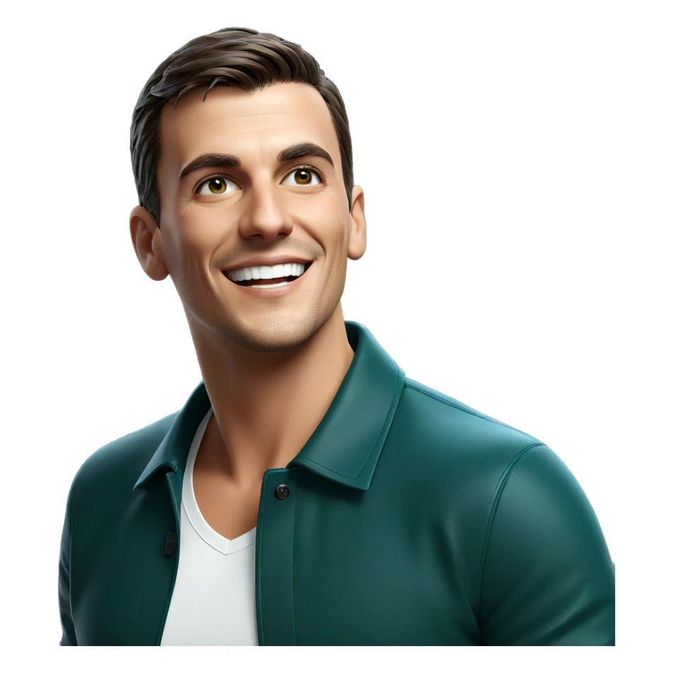 stylish male with confident smile sticker
