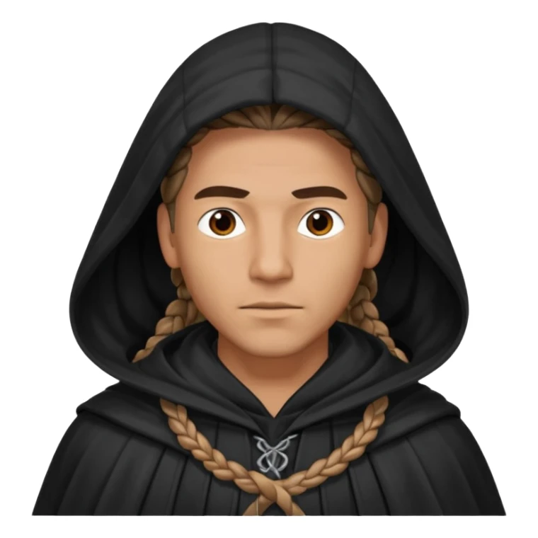 man with braided hair and cloak sticker