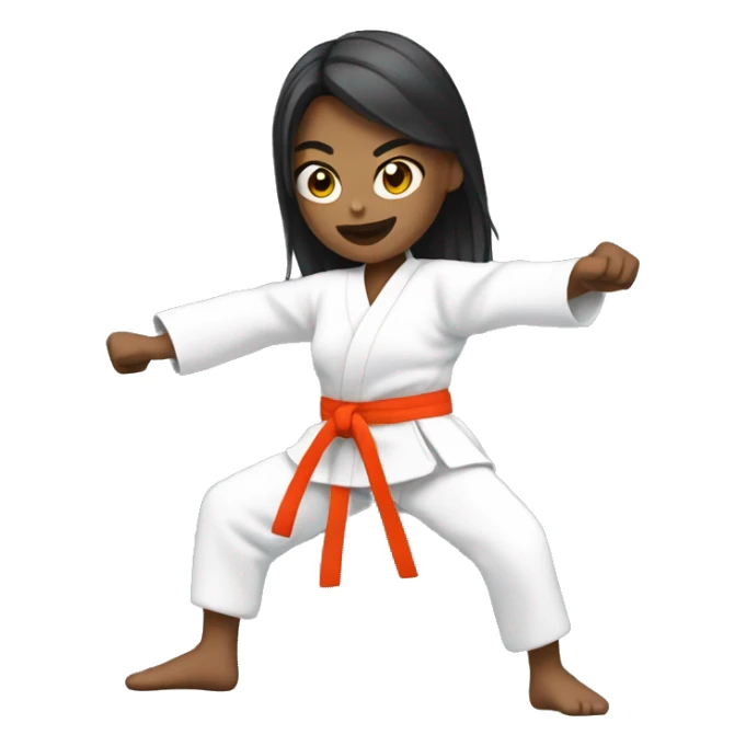 woman in karate uniform kicking sticker