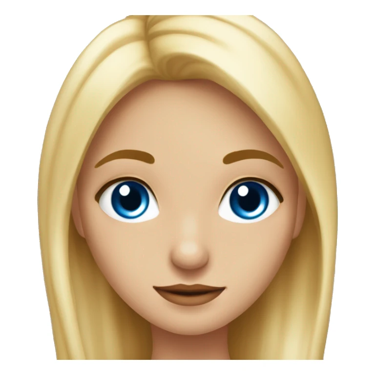 una chica rubia, pelo largo ondulado, ojos azules sticker