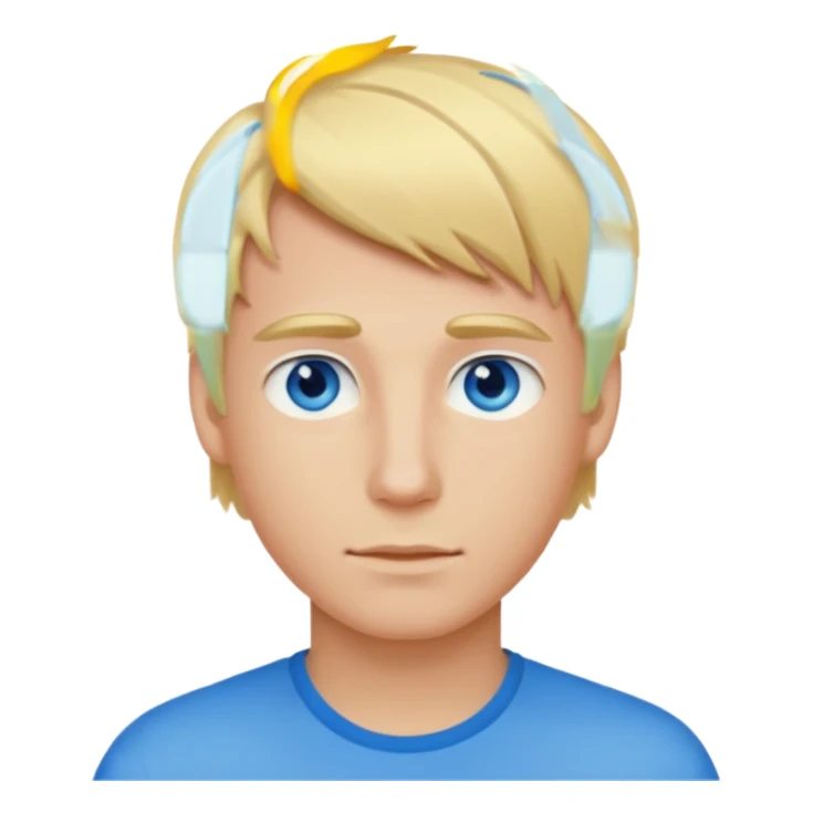 young man with blond hair sticker