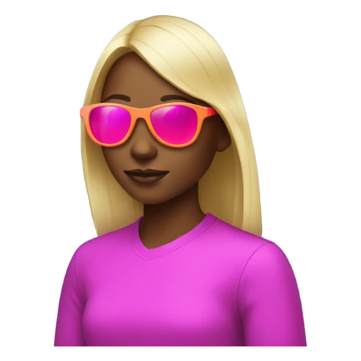 Girl with neon sunglasses sticker